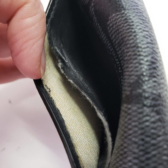 Coach Men's Black Gray Leather Small Bifold Wallet Card Holder Compact Unisex - Picture 3 of 9